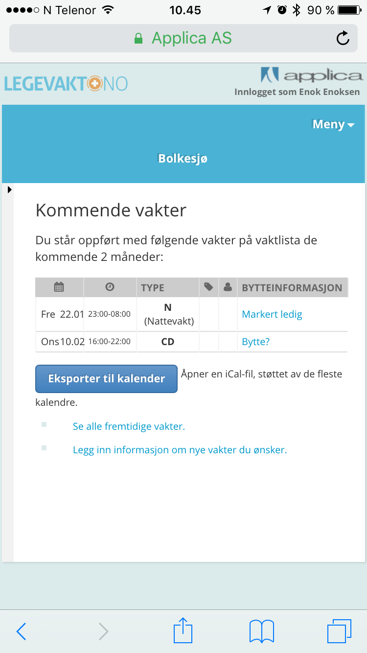 Mine Vakter på iPhone